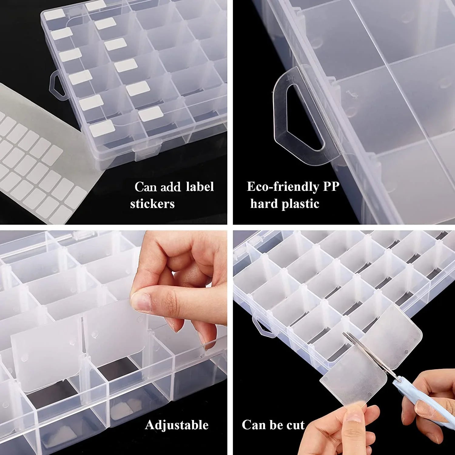 7673a 36 Grids Clear Plastic Organizer Jewelry Storage Box with Adjustable Dividers, Transparent Organizer Box (1pc) 7673a 36 Grids Clear Plastic Organizer Jewelry Storage Box with Adjustable Dividers, Transparent Organizer Box (1pc)